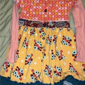 Matilda Jane Pink Yellow Long Sleeve Casual Dress